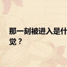 那一刻被进入是什么感觉？