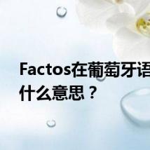 Factos在葡萄牙语中是什么意思?