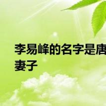 李易峰的名字是唐嫣的妻子