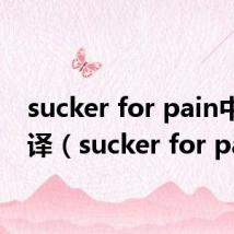 sucker for pain中文翻译(sucker for pain)