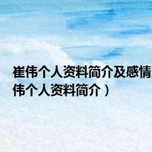 崔伟个人资料简介及感情史（崔伟个人资料简介）