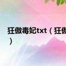 狂傲毒妃txt（狂傲毒妃）