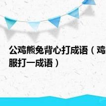 公鸡熊兔背心打成语（鸡熊兔衣服打一成语）