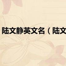 陆文静英文名（陆文静）