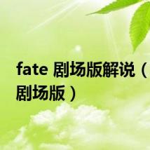 fate 剧场版解说（fate 剧场版）