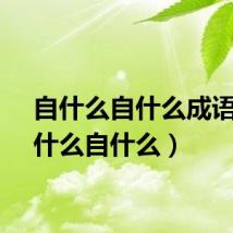 自什么自什么成语（自什么自什么）