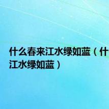 什么春来江水绿如蓝（什么春来江水绿如蓝）