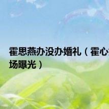 霍思燕办没办婚礼（霍心婚礼现场曝光）