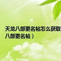 天龙八部更名帖怎么获取（天龙八部更名帖）