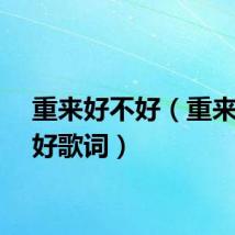 重来好不好（重来好不好歌词）