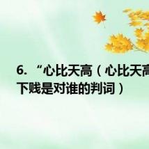 6. “心比天高（心比天高 身为下贱是对谁的判词）