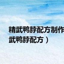 精武鸭脖配方制作（精武鸭脖配方）