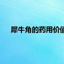犀牛角的药用价值
