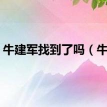 牛建军找到了吗（牛建）