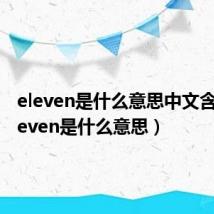 eleven是什么意思中文含义（eleven是什么意思）