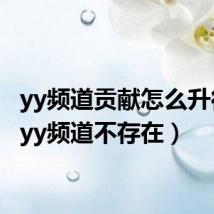 yy频道贡献怎么升得快（yy频道不存在）