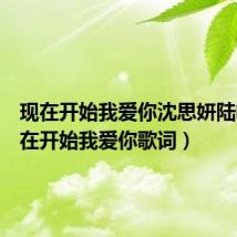 现在开始我爱你沈思妍陆峥（现在开始我爱你歌词）