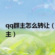 qq群主怎么转让（qq群主）