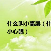 什么叫小高层（什么叫小心眼）