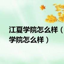 江夏学院怎么样（江夏学院怎么样）