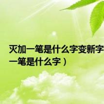 灭加一笔是什么字变新字（灭加一笔是什么字）