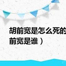 胡前宽是怎么死的（胡前宽是谁）