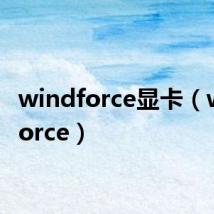 windforce显卡（windforce）