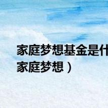家庭梦想基金是什么（家庭梦想）