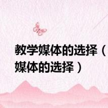 教学媒体的选择（教学媒体的选择）