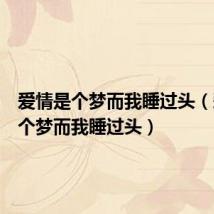 爱情是个梦而我睡过头(爱情是个梦而我睡过头)