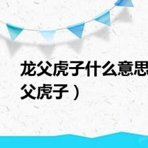 龙父虎子什么意思（龙父虎子）