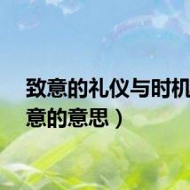 致意的礼仪与时机（致意的意思）