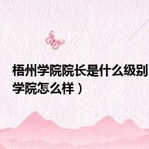 梧州学院院长是什么级别（梧州学院怎么样）