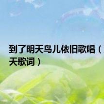 到了明天鸟儿依旧歌唱（到了明天歌词）