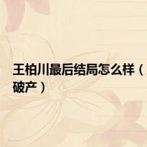 王柏川最后结局怎么样（王柏川破产）