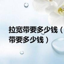 拉宽带要多少钱（拉宽带要多少钱）