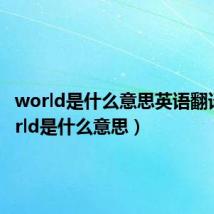 world是什么意思英语翻译（world是什么意思）