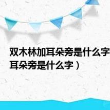 双木林加耳朵旁是什么字（林加耳朵旁是什么字）