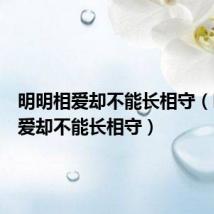 明明相爱却不能长相守（明明相爱却不能长相守）