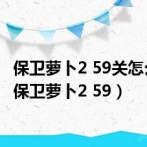保卫萝卜2 59关怎么过(保卫萝卜2 59)