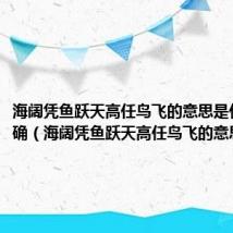 海阔凭鱼跃天高任鸟飞的意思是什么要准确（海阔凭鱼跃天高任鸟飞的意思）