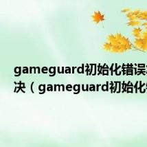 gameguard初始化错误怎么解决（gameguard初始化错误）