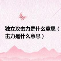 独立攻击力是什么意思（独立攻击力是什么意思）