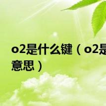 o2是什么键（o2是什么意思）