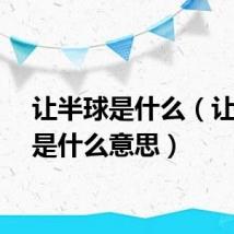 让半球是什么（让半球是什么意思）