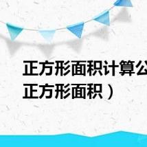 正方形面积计算公式（正方形面积）