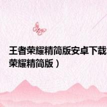 王者荣耀精简版安卓下载（王者荣耀精简版）