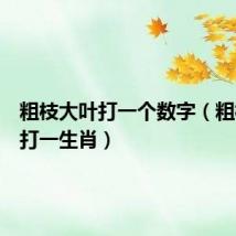 粗枝大叶打一个数字(粗枝大叶打一生肖)