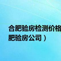 合肥验房检测价格（合肥验房公司）
