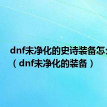 dnf未净化的史诗装备怎么处理（dnf未净化的装备）